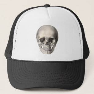 Vintage Human Anatomy Skull, Halloween Skeleton Trucker Hat