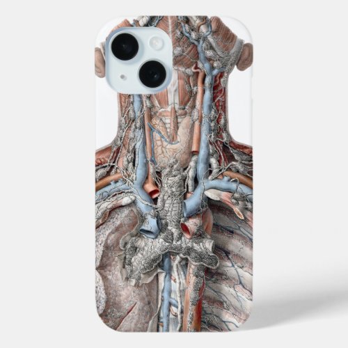 Vintage Human Anatomy Throat Neck Chest Ribs iPhone 15 Case