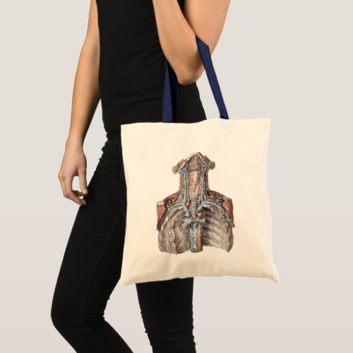 Vintage Human Anatomy Throat Neck Chest Ribs Tote Bag