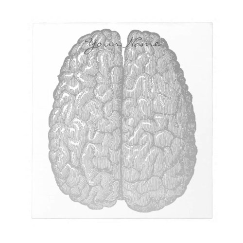 Vintage Human Brain Illustration Notepad