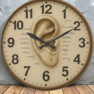 Vintage Human Ear anatomical Large Clock