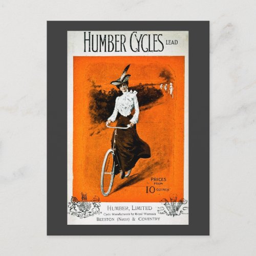 Vintage Humber Bike Advertisement Postcard