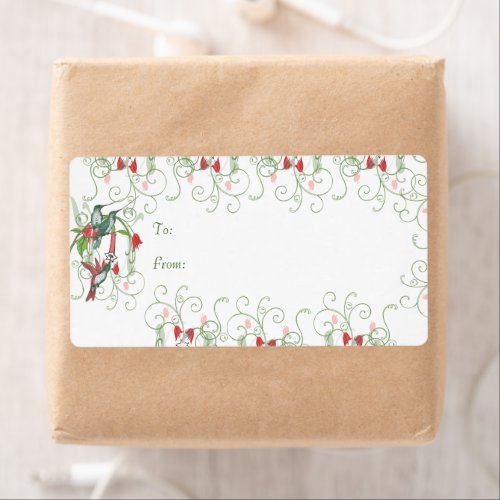 Vintage Humingbird Swirl Christmas Gifts Tags