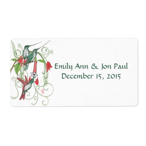 Vintage Humingbird Swirl Christmas Tree Labels