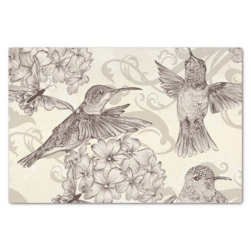 Vintage Humming Bird Decoupage Tissue Paper