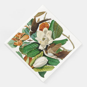 Vintage Humming Bird Floral Decoupage Paper Dinner Napkins
