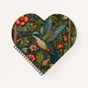 Vintage hummingbird art botanical boho chic notebook
