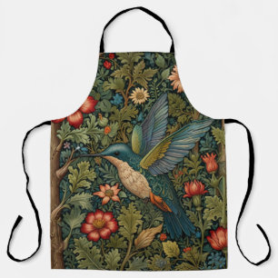 Vintage hummingbird art nouveau boho chic apron
