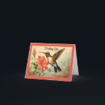 Vintage Hummingbird Birthday Card<br><div class="desc">Pretty, vintage picture of a hummingbird flying over a flower, is featured on this Birthday greeting card. Front of card reads, "Wishing You" and inside of card reads, "A Birthday full of Love and Beauty. A year full of Blessings too. Happy Birthday to you"! A lovely card to send to...</div>
