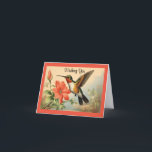 Vintage Hummingbird Birthday Card<br><div class="desc">Pretty, vintage picture of a hummingbird flying over a flower, is featured on this Birthday greeting card. Front of card reads, "Wishing You" and inside of card reads, "A Birthday full of Love and Beauty. A year full of Blessings too. Happy Birthday to you"! A lovely card to send to...</div>