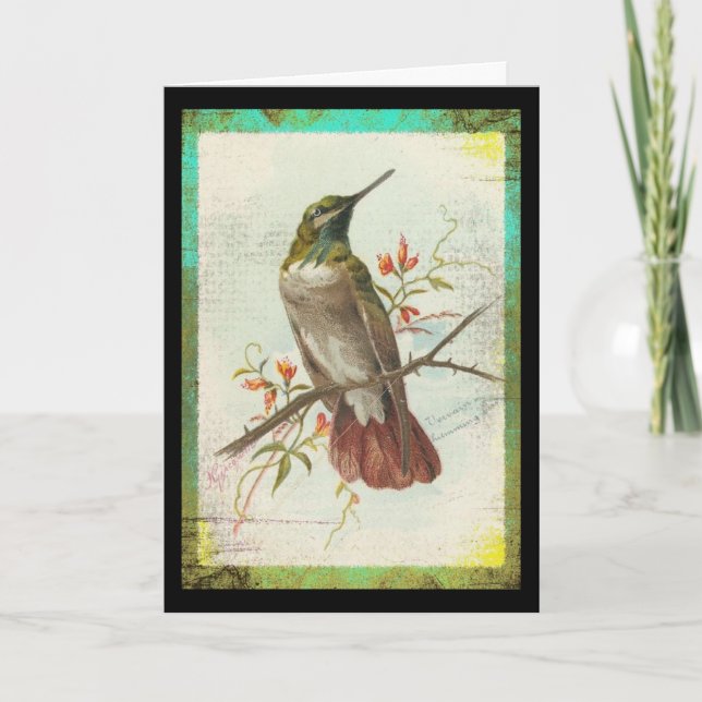 Vintage Hummingbird Card (Front)