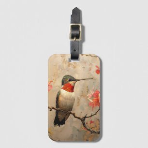 Vintage Hummingbird Luggage Tag