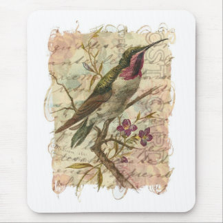 Vintage Hummingbird Mouse Pad