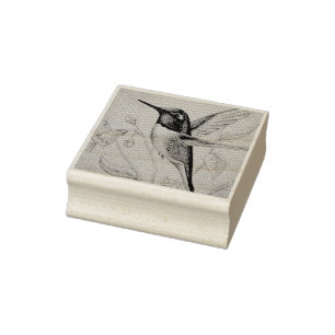 Vintage Hummingbird No. 1 Watercolor Art Rubber Stamp