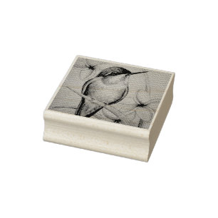 Vintage Hummingbird No. 3 Watercolor Art Rubber Stamp