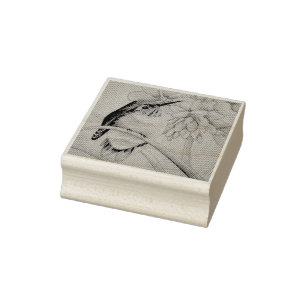 Vintage Hummingbird No. 5 Watercolor Art Rubber Stamp