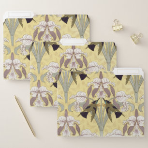 Vintage Hummingbird Orchid Art Nouveau Pattern File Folder