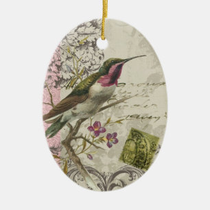 Vintage Hummingbird...ornament Ceramic Ornament