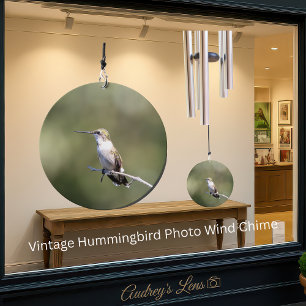 Vintage Hummingbird Photo Custom Wind Chime