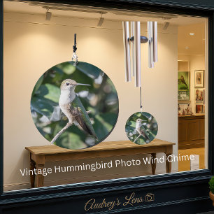 Vintage Hummingbird Photo Custom Wind Chime