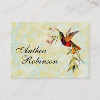 Vintage Hummingbird Profile Business Card by BeautifulWeddings at Zazzle