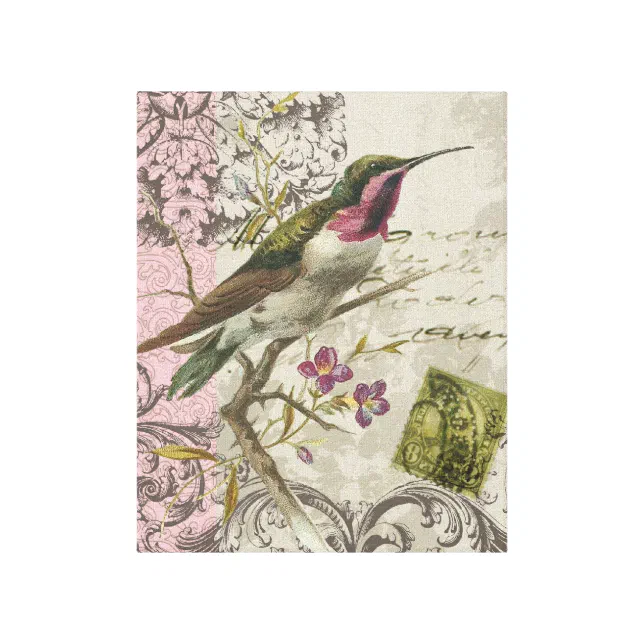 Vintage Hummingbird...stretched canvas | Zazzle