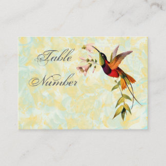 Vintage Hummingbird Table Number Cards