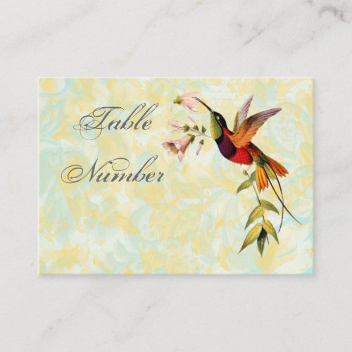 Vintage Hummingbird Table Number Cards Business Card