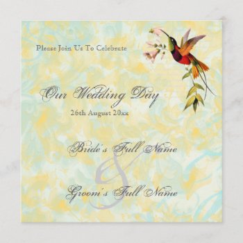 Vintage Hummingbird Wedding Invitations by BeautifulWeddings at Zazzle