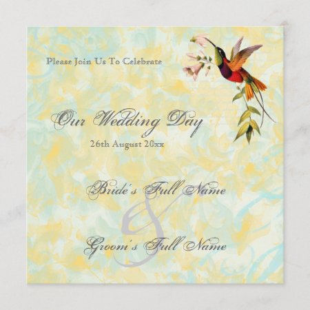 Vintage Hummingbird Wedding Invitations