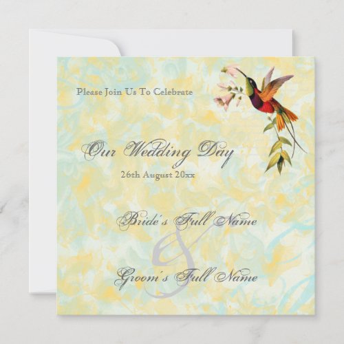 Vintage Hummingbird Wedding Invitations
