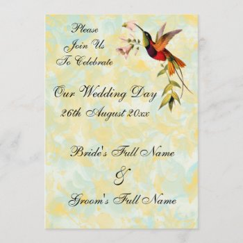 Vintage Hummingbird Wedding Invitations by BeautifulWeddings at Zazzle