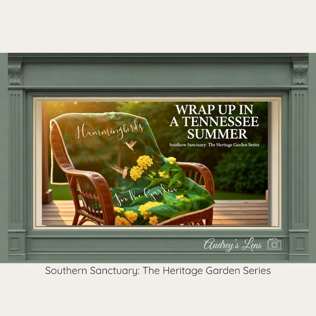 Vintage Hummingbird & Wildflower Cozy Throw Fleece Blanket (Creator Uploaded)