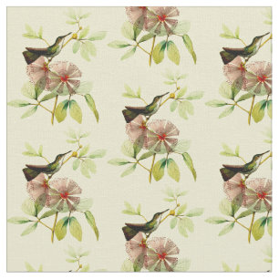 Vintage Hummingbird with Flower Fabric