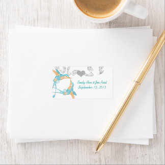 Vintage Hummingbirds Aqua & Coral Labels
