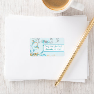 Vintage Hummingbirds Aqua & Coral Labels