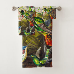 Vintage Hummingbirds by Ernst Haeckel Bath Towel Set