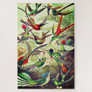 Vintage Hummingbirds by Ernst Haeckel Jigsaw Puzzle