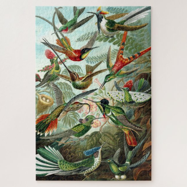 Vintage Hummingbirds by Ernst Haeckel Jigsaw Puzzle (Vertical)