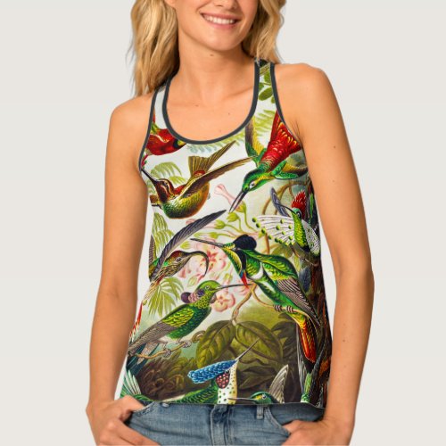 Vintage Hummingbirds by Ernst Haeckel Tank Top