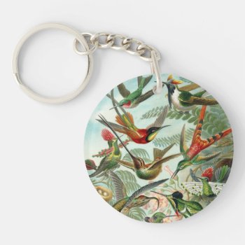 Vintage Hummingbirds Key Chain by Customizables at Zazzle