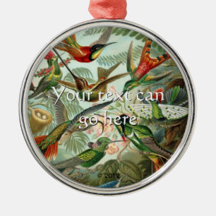 Vintage Hummingbirds Metal Ornament