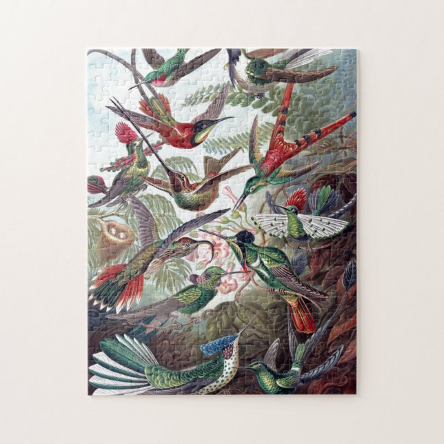 Vintage Hummingbirds Old Book Illustration Art Jigsaw Puzzle (Vertical)