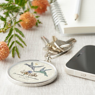 Vintage Hummingbirds Wedding Key Chain
