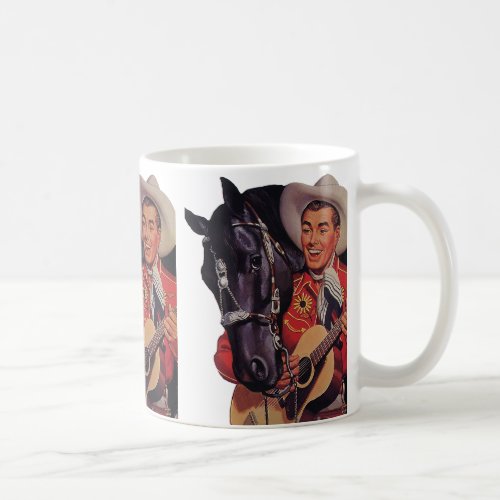 Vintage Humor Cowboy Singing Music to his Horse Coffee Mug