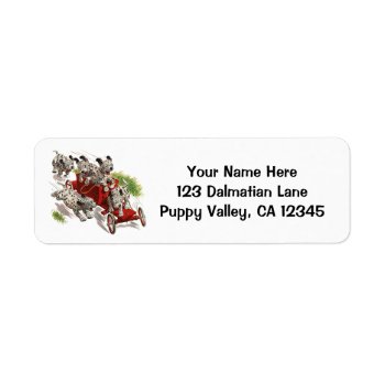 Vintage Humor Cute Dalmatian Puppy Dogs Fire Truck Label by Tchotchke at Zazzle