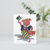 Vintage Humor, Cute Happy Dancing Pig Dances (Standing Front)