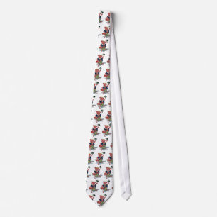 Vintage Humor, Cute Happy Dancing Pig Dances Neck Tie