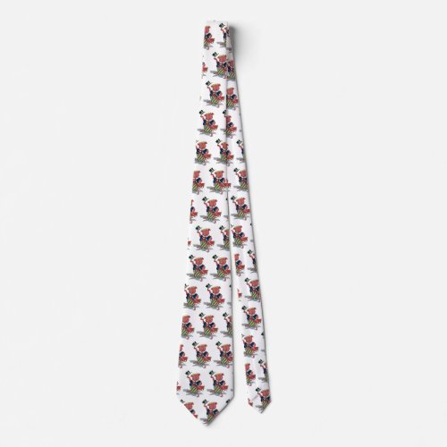 Vintage Humor Cute Happy Dancing Pig Dances Tie