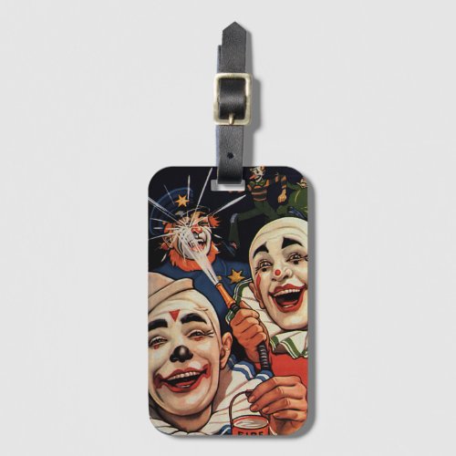 Vintage Humor Laughing Circus Clowns and Police Luggage Tag